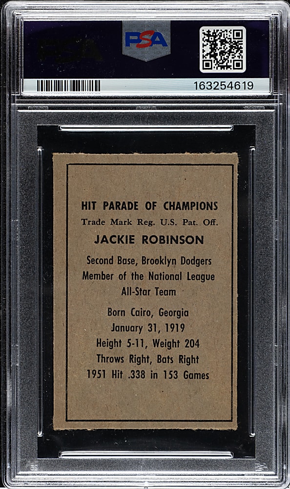 1952 Berk Ross Jackie Robinson PSA EX-MT 6