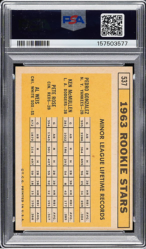 1963 Topps #537 Pete Rose Rookie PSA EX 5
