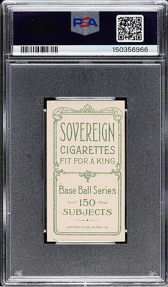 1909-1911 T206 White Border Heinie Wagner Bat On Left Shoulder PSA NM 7 - Sovereign 150 Back
