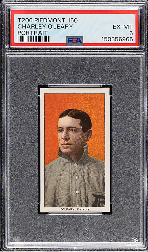1909-1911 T206 White Border Charley O'Leary Portrait PSA EX-MT 6