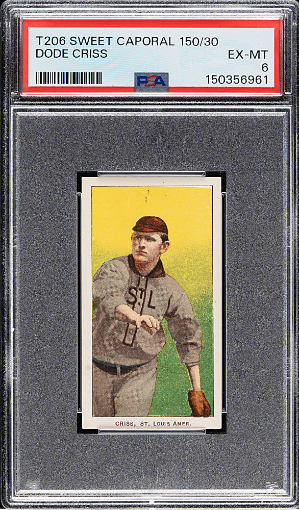 1909-1911 T206 White Border Dode Criss PSA EX-MT 6