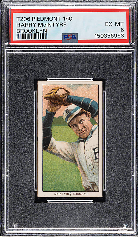1909-1911 T206 White Border Harry McIntyre Brooklyn PSA EX-MT 6
