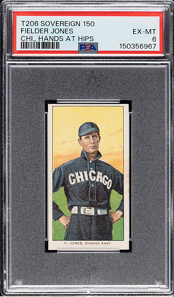 1909-1911 T206 White Border Fielder Jones Hands at Hips PSA EX-MT 6 - Sovereign 150 Back - 1 of 1 - Highest Graded!