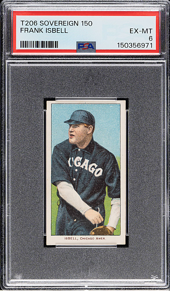 1909-1911 T206 White Border Frank Isbell PSA EX-MT 6 - Sovereign 150 Back - 1 of 1 - Highest Graded!
