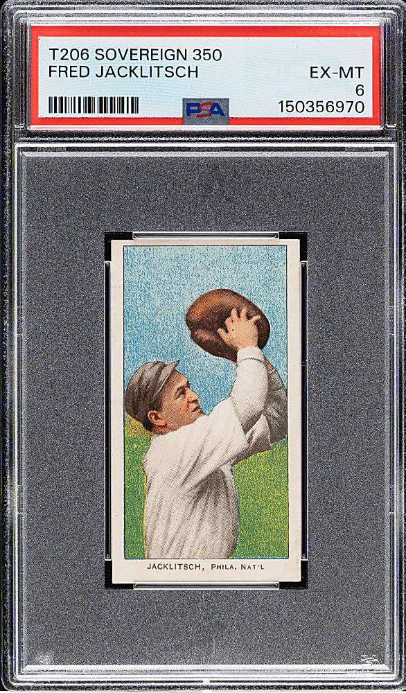 1909-1911 T206 White Border Fred Jacklitsch PSA EX-MT 6 - Sovereign 350 Back - 1 of 3 - Highest Graded!