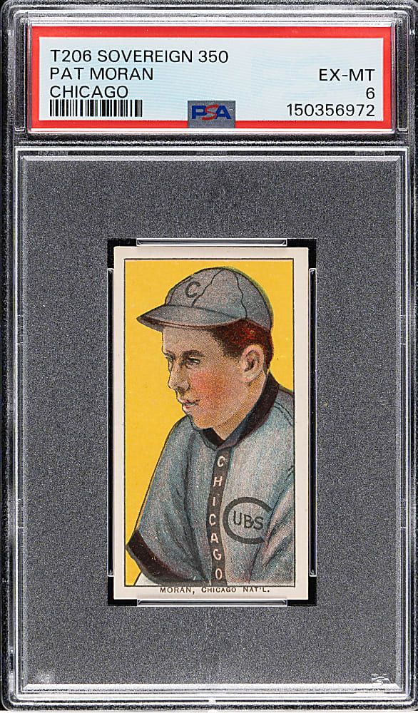 1909-1911 T206 White Border Pat Moran PSA EX-MT 6 - Sovereign 350 Back
