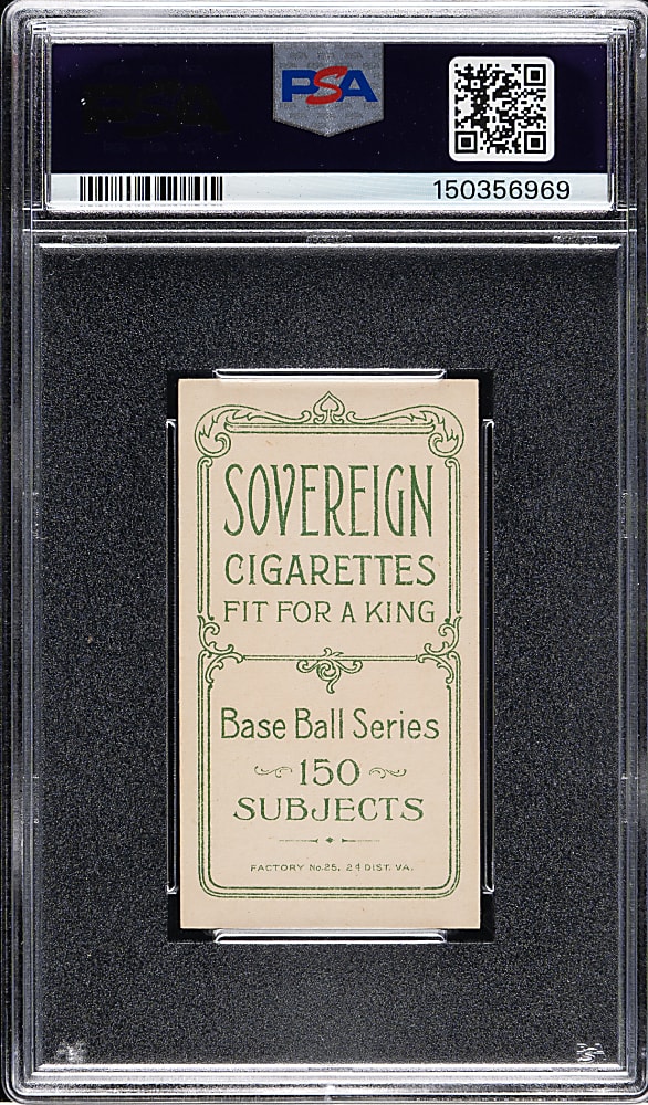 1909-1911 T206 White Border Nap Rucker Portrait PSA EX-MT 6 - Sovereign 150 Back