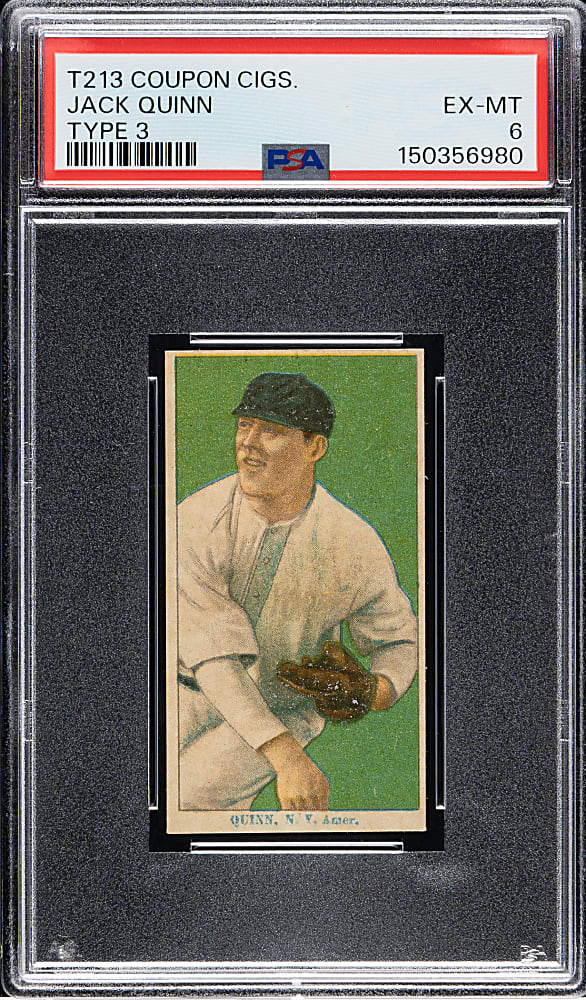 1919 T213 Coupon Cigarettes (Type 3) Jack Quinn PSA EX-MT 6