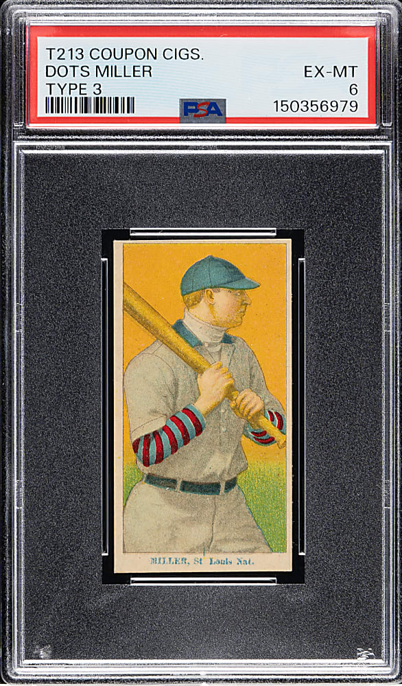 1919 T213 Coupon Cigarettes (Type 3) Dots Miller PSA EX-MT 6