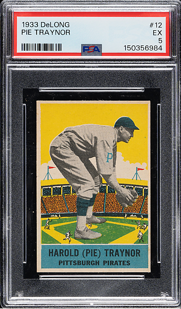 1933 R333 DeLong Gum #12 Pie Traynor PSA EX 5
