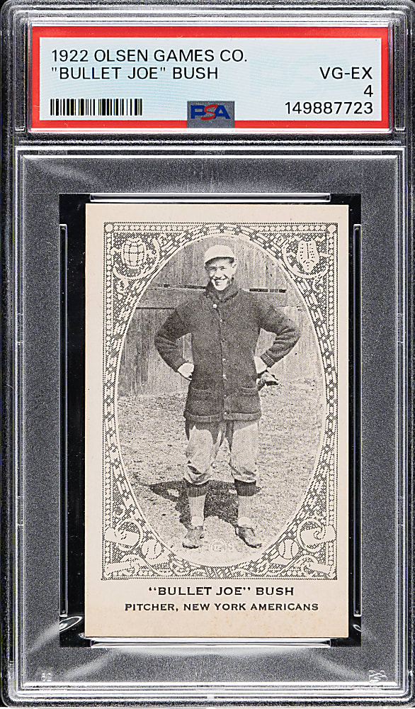 Newly Discovered 1922 Olsen Games Co. Bullet Joe Bush PSA VG-EX 4