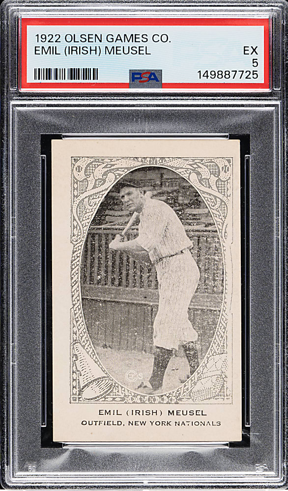 Newly Discovered 1922 Olsen Games Co. Emil Meusel PSA EX 5 - 1 of 1 - Highest Graded!