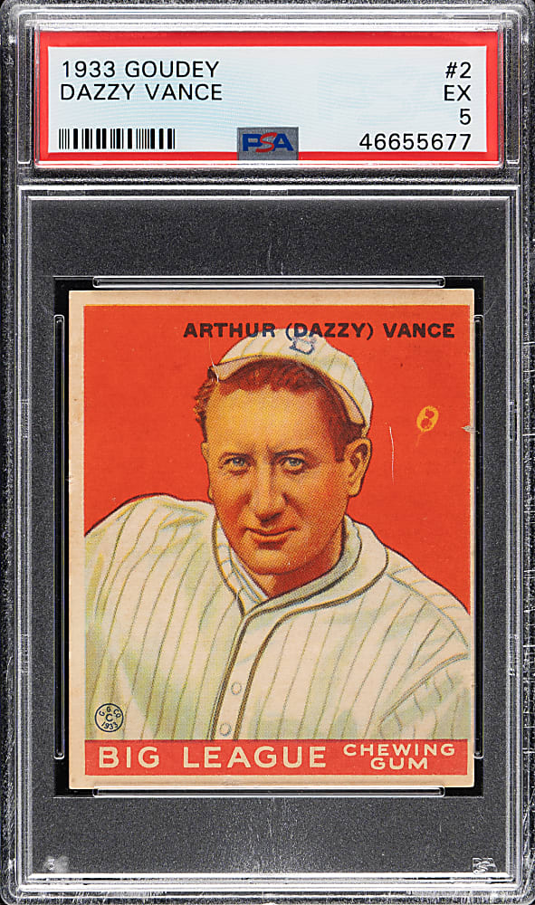 1933 R319 Goudey #2 Dazzy Vance PSA EX 5