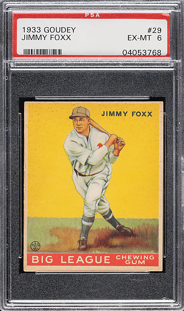 1933 R319 Goudey #29 Jimmie Foxx PSA EX-MT 6