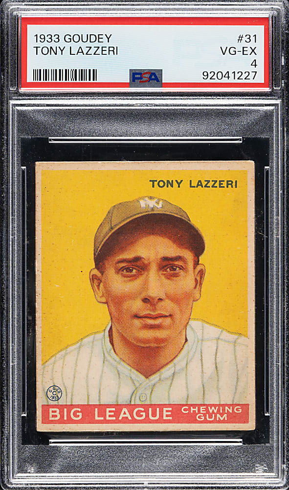 1933 R319 Goudey #31 Tony Lazzeri PSA VG-EX 4