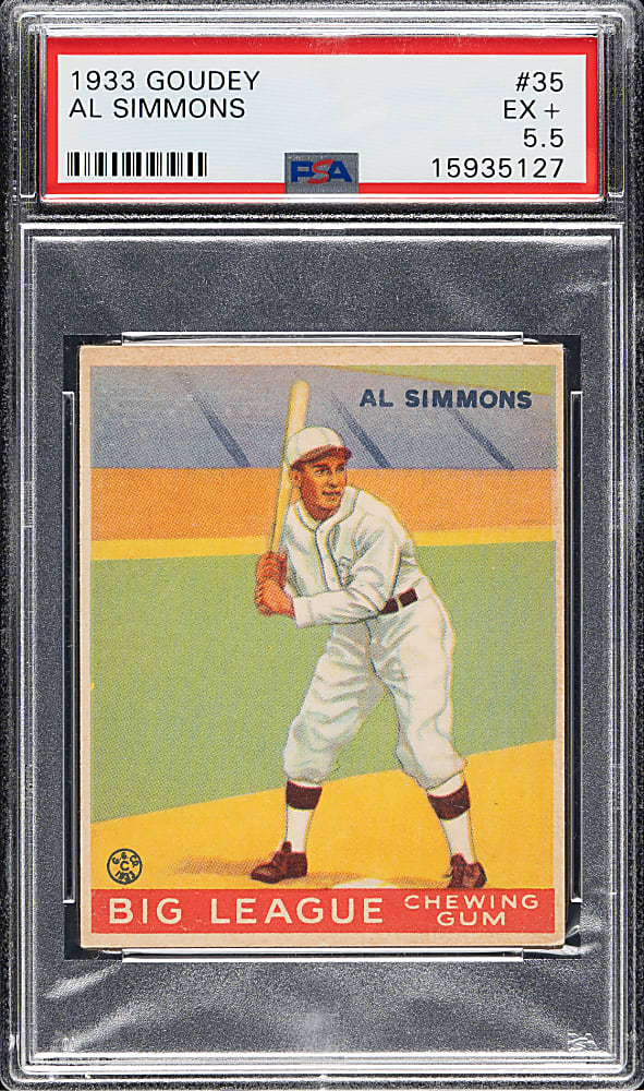 1933 R319 Goudey #35 Al Simmons PSA EX+ 5.5