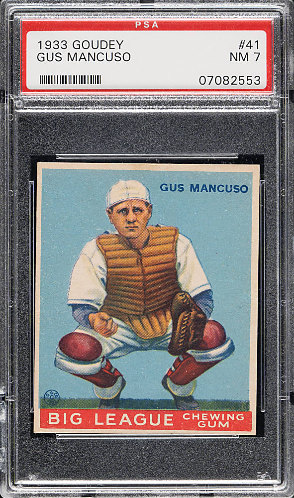 1933 R319 Goudey #41 Gus Mancuso PSA NM 7