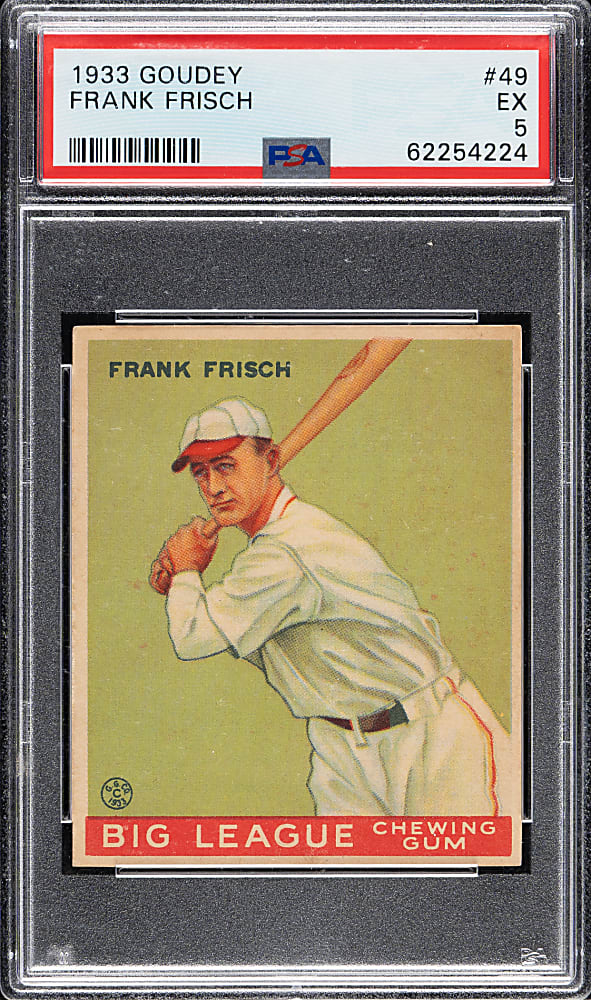 1933 R319 Goudey #49 Frank Frisch PSA EX 5