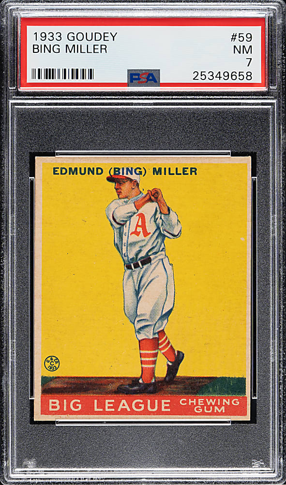 1933 R319 Goudey #59 Bing Miller PSA NM 7