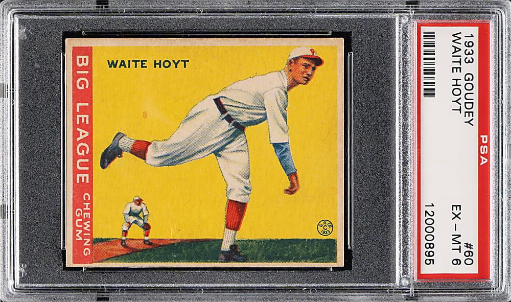 1933 R319 Goudey #60 Waite Hoyt PSA EX-MT 6