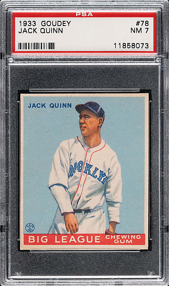 1933 R319 Goudey #78 Jack Quinn PSA NM 7