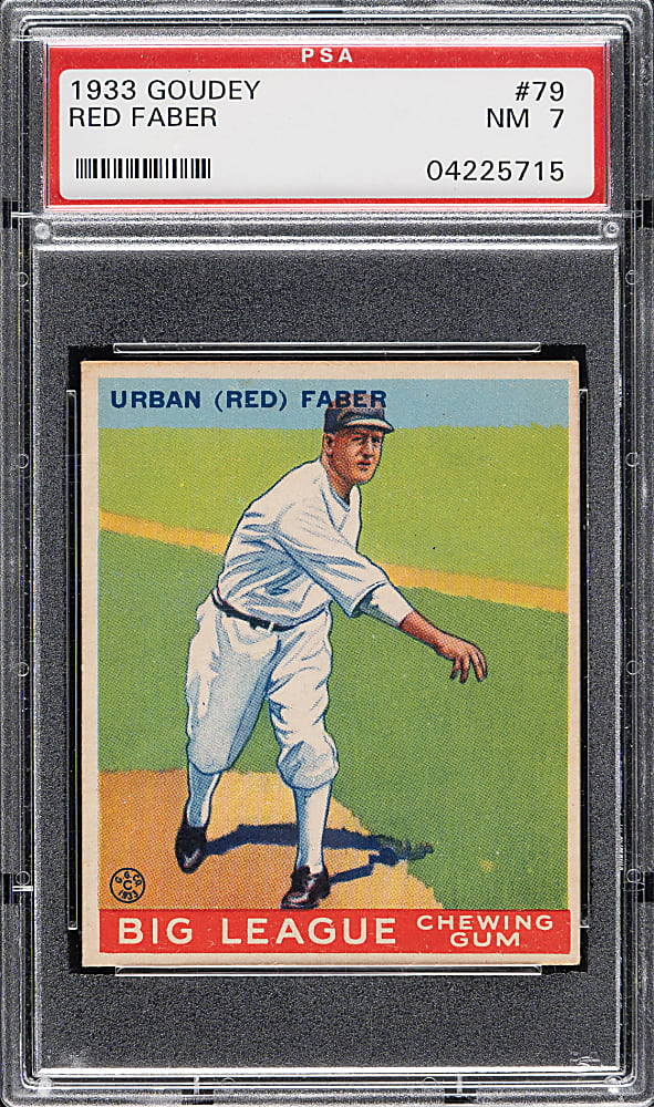 1933 R319 Goudey #79 Red Faber PSA NM 7