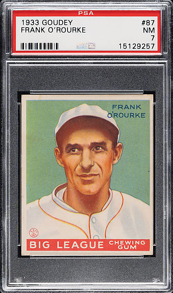 1933 R319 Goudey #87 Frank O'Rourke PSA NM 7