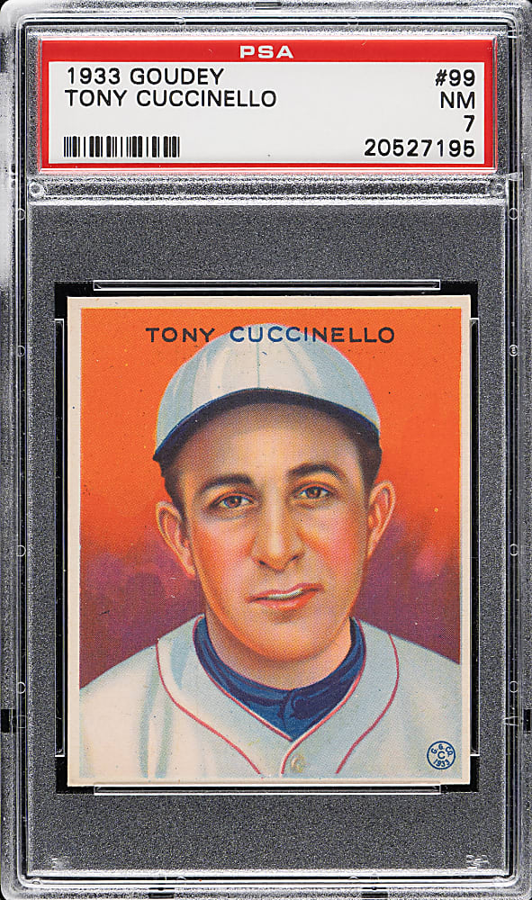 1933 R319 Goudey #99 Tony Cuccinello PSA NM 7