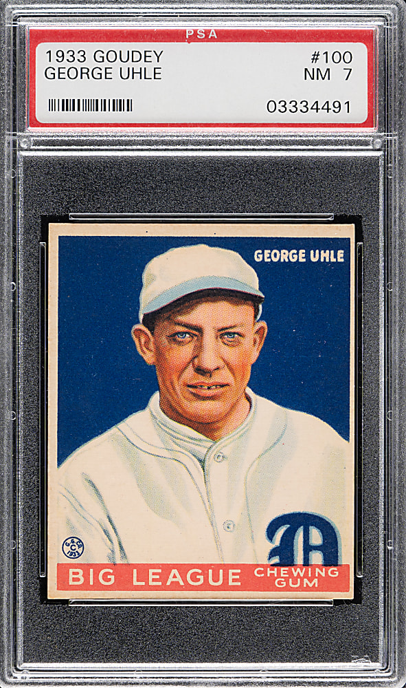 1933 R319 Goudey #100 George Uhle PSA NM 7