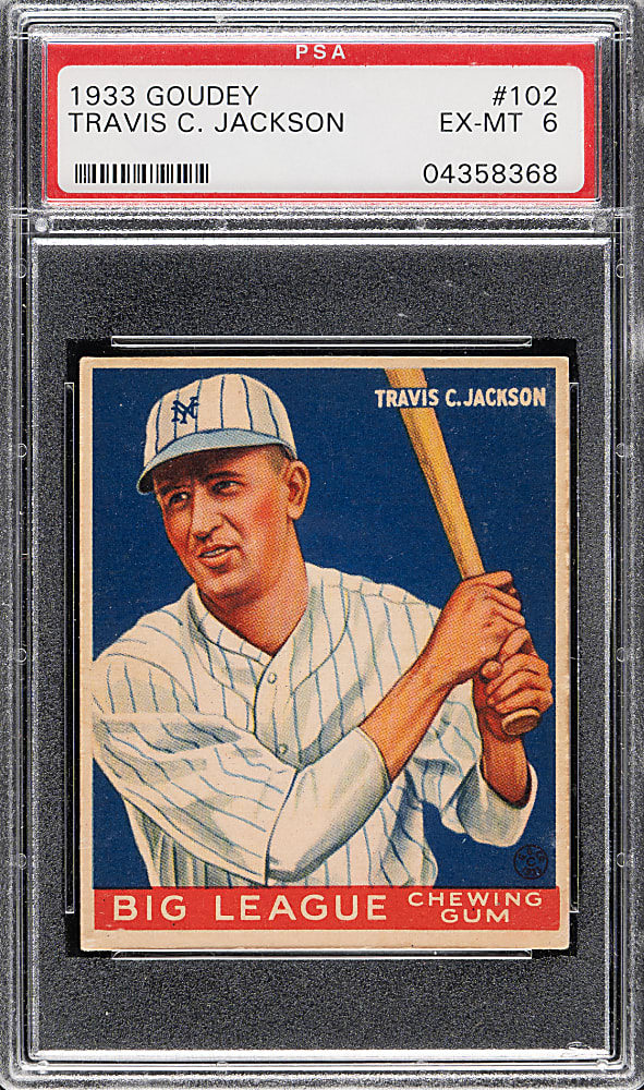 1933 R319 Goudey #102 Travis C. Jackson PSA EX-MT 6