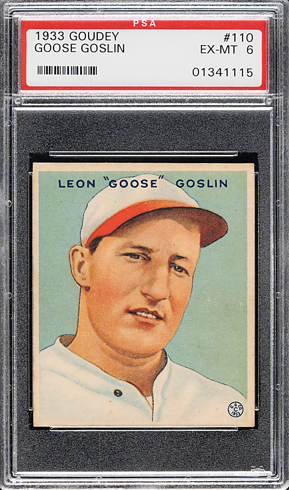 1933 R319 Goudey #110 Goose Goslin PSA EX-MT 6
