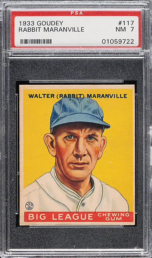 1933 R319 Goudey #117 Rabbit Maranville PSA NM 7