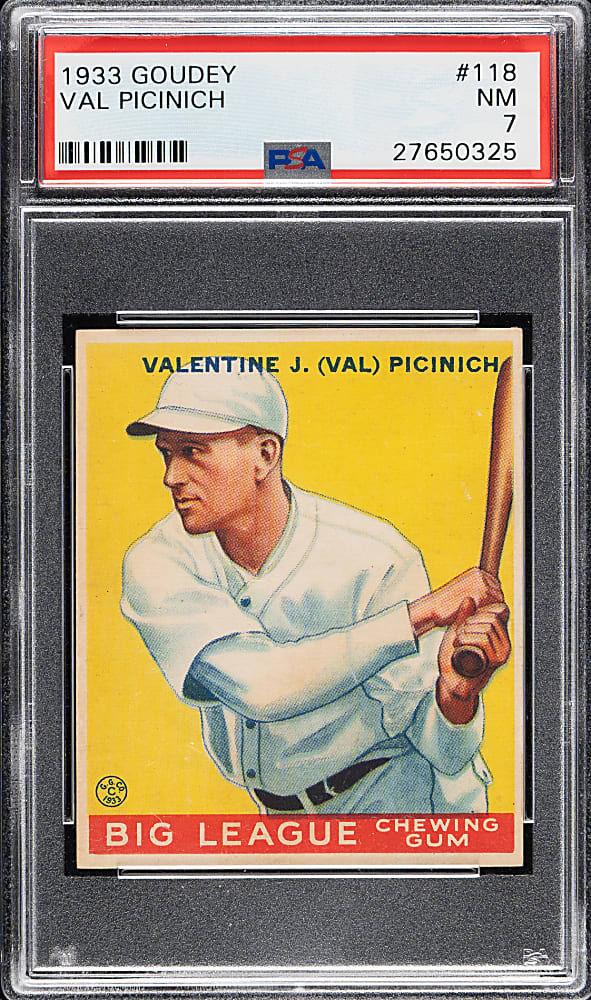 1933 R319 Goudey #118 Val Picinich PSA NM 7
