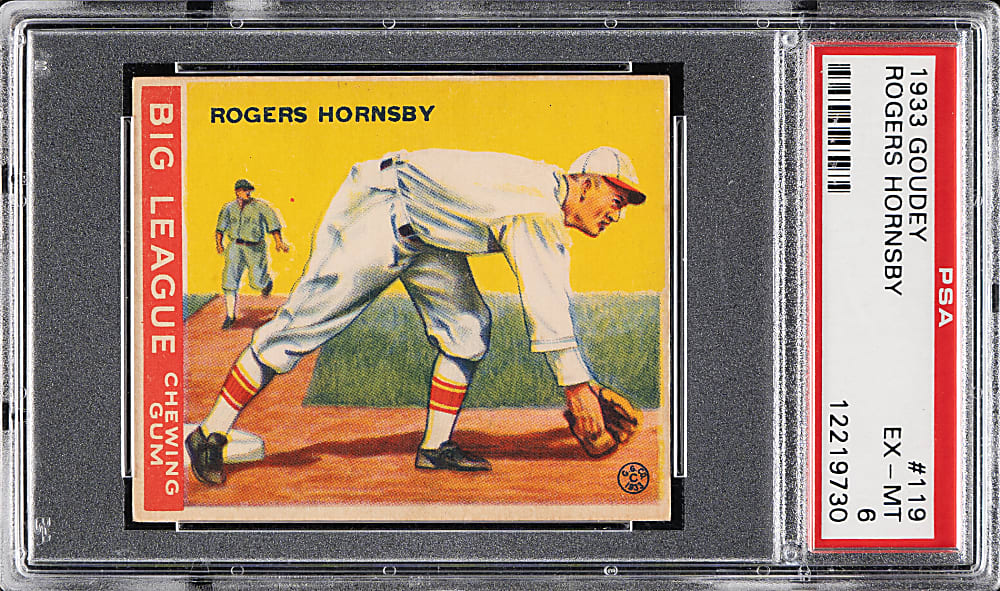 1933 R319 Goudey #119 Rogers Hornsby PSA EX-MT 6