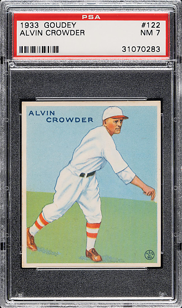 1933 R319 Goudey #122 Alvin Crowder PSA NM 7