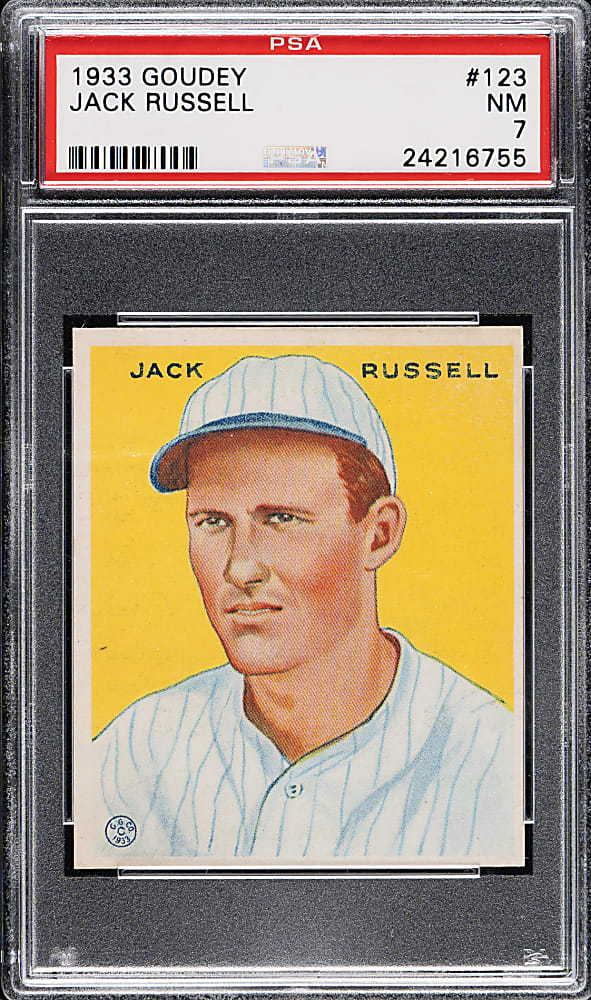 1933 R319 Goudey #123 Jack Russell PSA NM 7