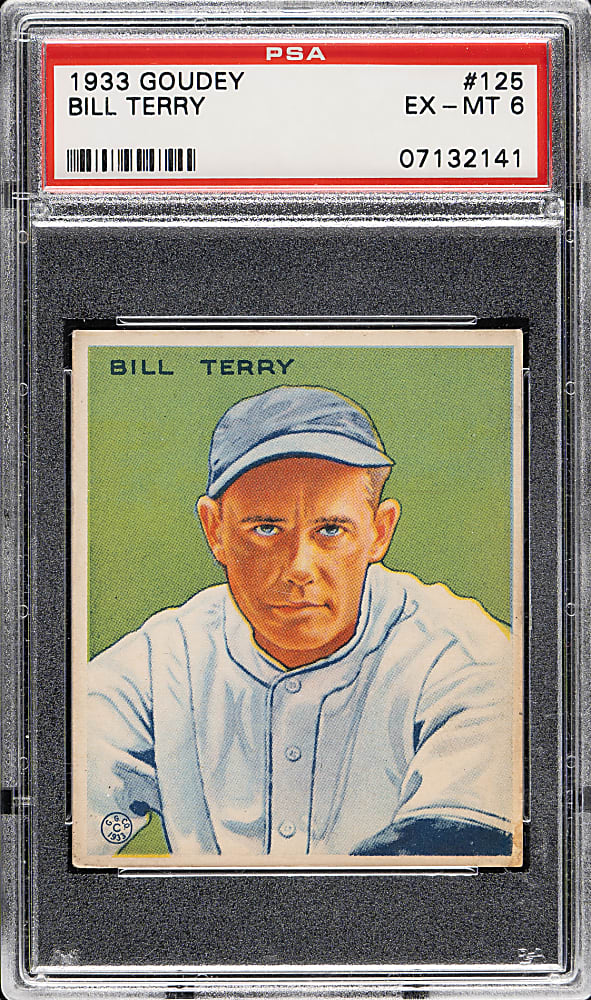1933 R319 Goudey #125 Bill Terry PSA EX-MT 6