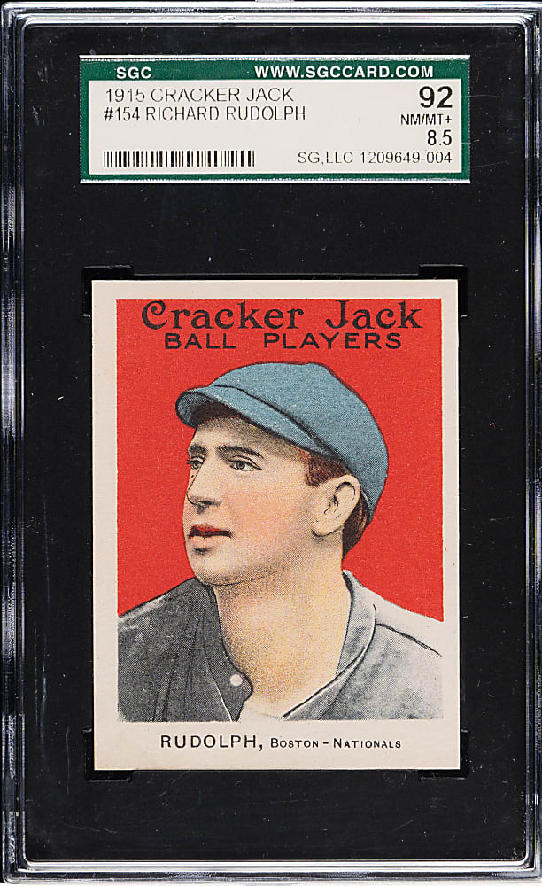 1915 E145 Cracker Jack #154 Richard Rudolph SGC NM/MT+ 92