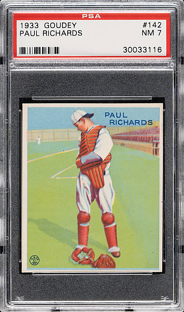 1933 R319 Goudey #142 Paul Richards PSA NM 7