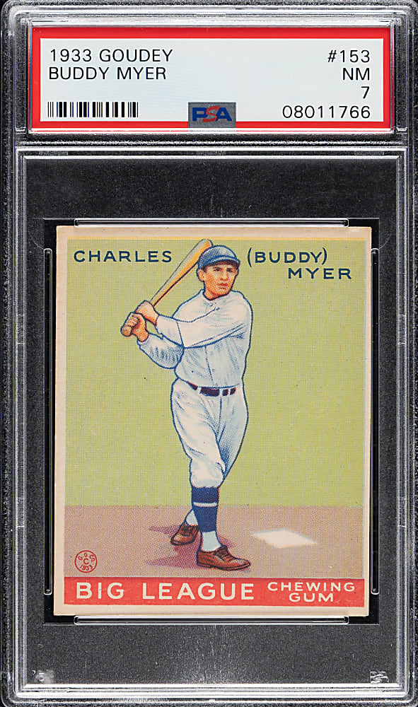 1933 R319 Goudey #153 Buddy Myer PSA NM 7