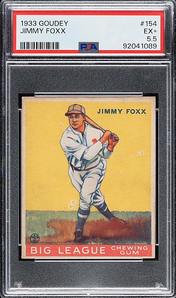1933 R319 Goudey #154 Jimmie Foxx PSA EX+ 5.5