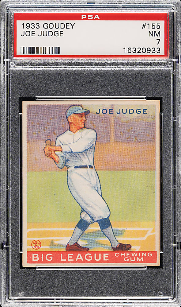 1933 R319 Goudey #155 Joe Judge PSA NM 7