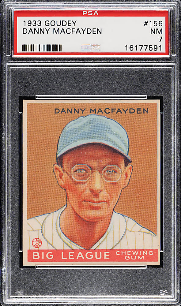 1933 R319 Goudey #156 Danny MacFayden PSA NM 7