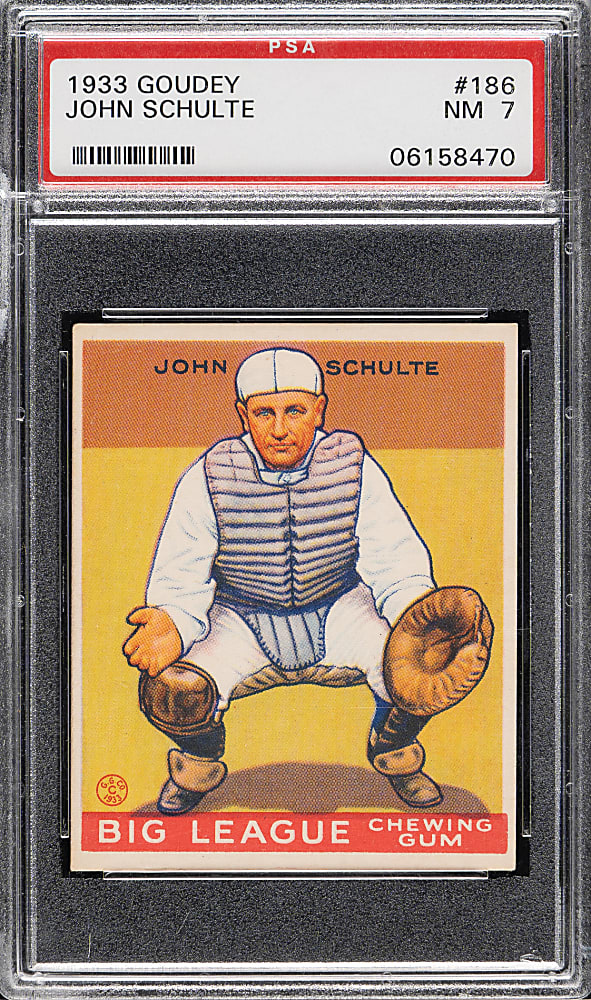 1933 R319 Goudey #186 John Schulte PSA NM 7