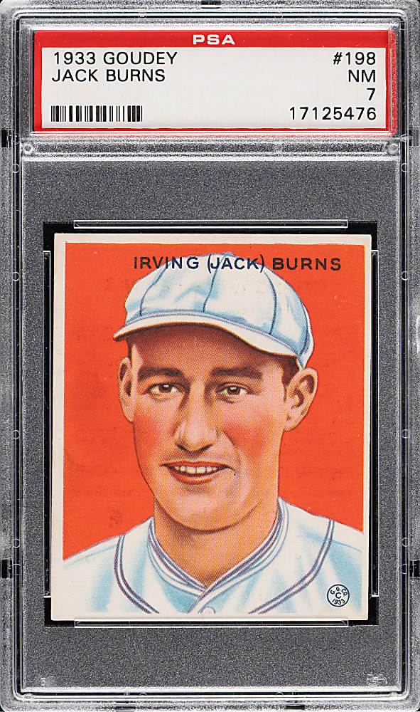 1933 R319 Goudey #198 Jack Burns PSA NM 7