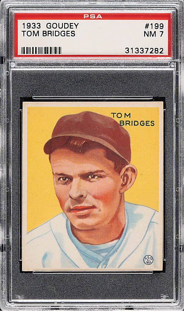 1933 R319 Goudey #199 Tom Bridges PSA NM 7