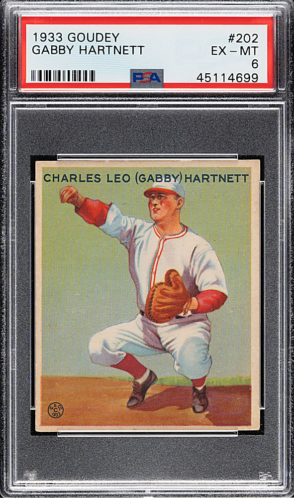 1933 R319 Goudey #202 Gabby Hartnett PSA EX-MT 6