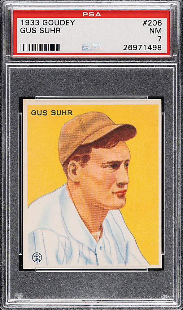 1933 R319 Goudey #206 Gus Suhr PSA NM 7