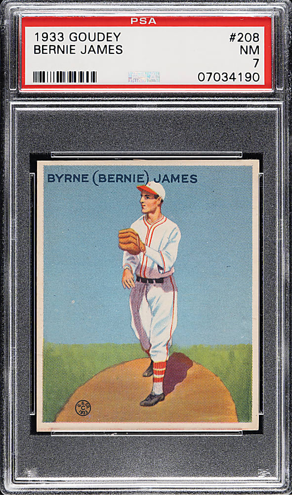 1933 R319 Goudey #208 Bernie James PSA NM 7