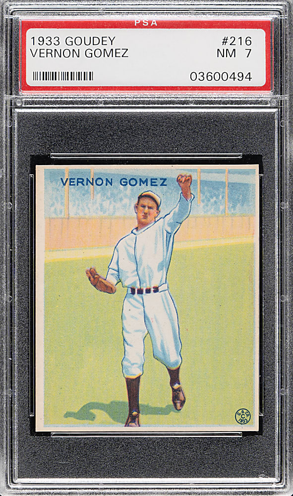 1933 R319 Goudey #216 Vernon Gomez PSA NM 7